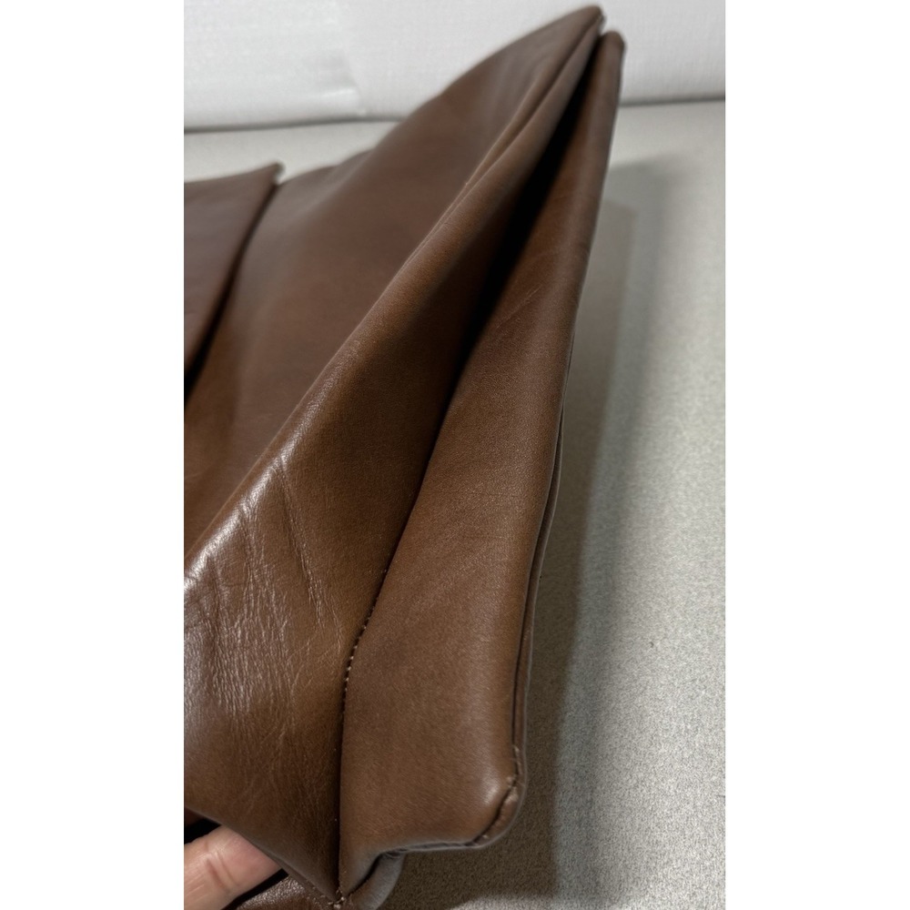 VINTAGE 1960s RUTH E SALTZ LEATHER CLUTCH BAG Brown‎ 12" LONG (JPT) Tag - Picture 5 of 12